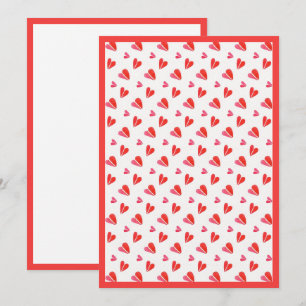 MINI HEARTS 5x7 Blank Flat Card / Red