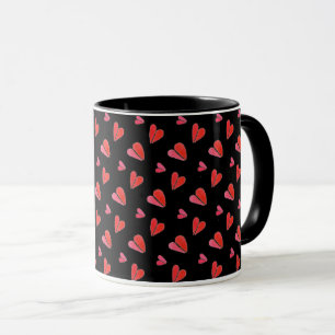 MINI HEARTS II Black Combo Mug
