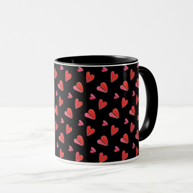 MINI HEARTS II Black Combo Mug (Front Right)