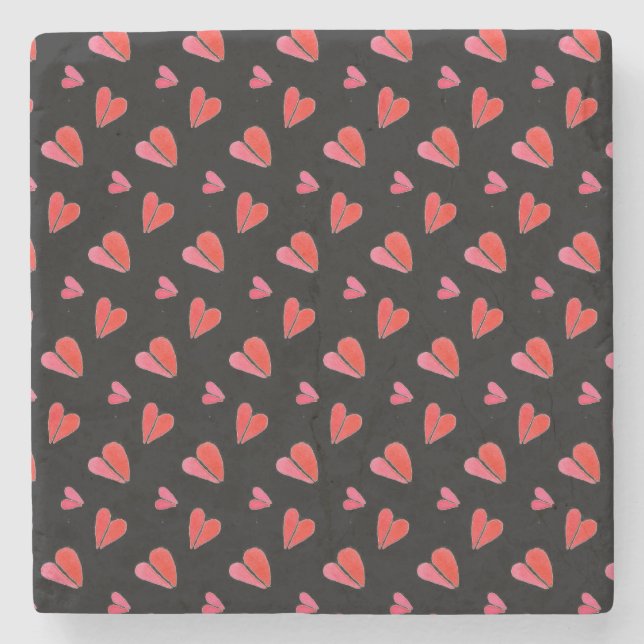 MINI HEARTS II Marble Stone Coaster (Front)