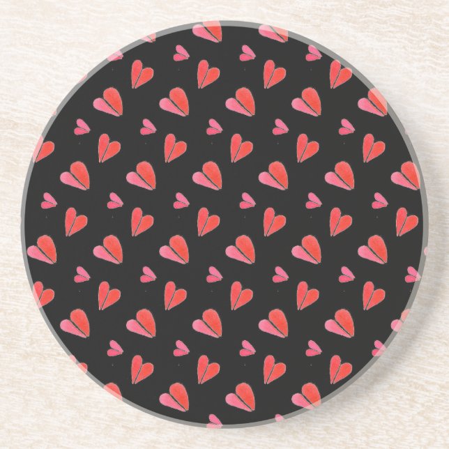 MINI HEARTS II Round Sandstone Coaster (Front)