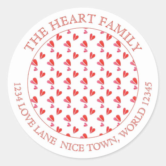 MINI HEARTS Large Round Envelope Seals (Front)