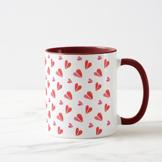 MINI HEARTS Maroon Combo Mug (Right)