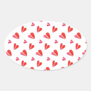 MINI HEARTS Oval Stickers