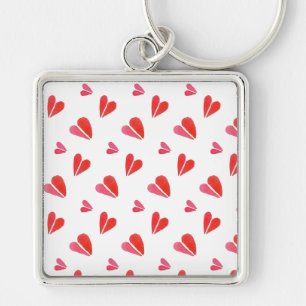 Mini Hearts Premium Square Keychain