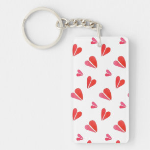 Mini Hearts Rectangle Acrylic Keychain