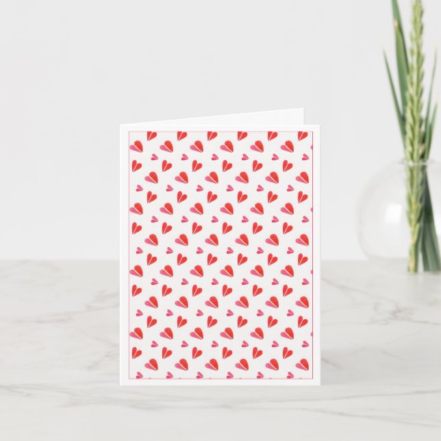 MINI HEARTS Valentine's Day Note Card (Front)