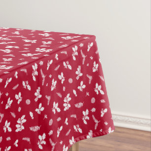 Mini holiday greenery design tablecloth