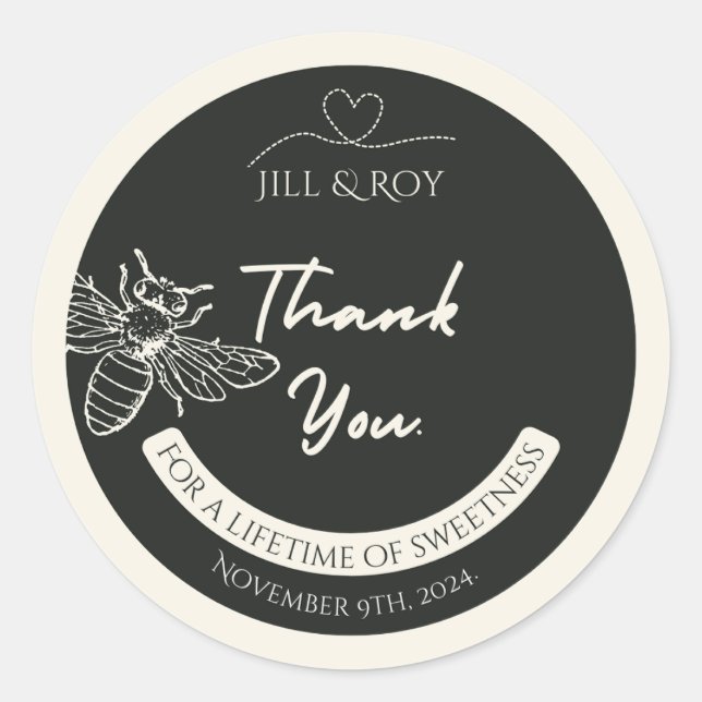 Mini Honey Jar Lid Stickers (Front)