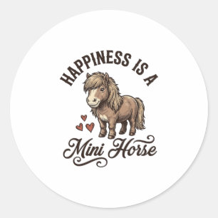 Mini Horse Vintage Engraving Cute Pony Shirt Desig Classic Round Sticker