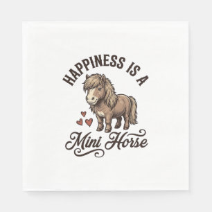 Mini Horse Vintage Engraving Cute Pony Shirt Desig Napkin