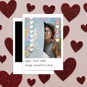 Mini Instant Photo Valentine Card Pink & White