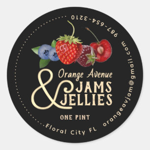 Mini Jam and Jelly Colourful Fruits Classic Round Sticker