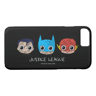 Mini Justice League Heads Sketch iPhone 8/7 Case