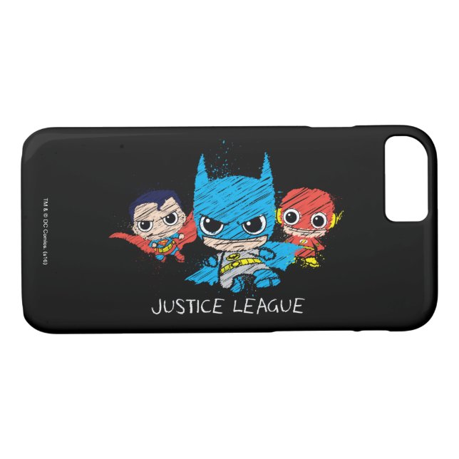 Mini Justice League Sketch Case-Mate iPhone Case (Back (Horizontal))