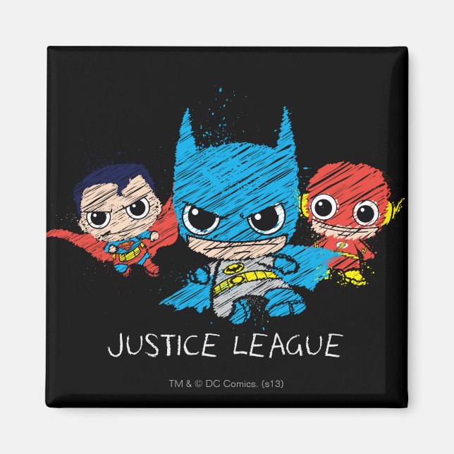 Mini Justice League Sketch Magnet (Front)