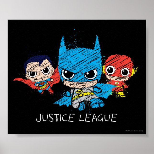 Mini Justice League Sketch Poster (Front)