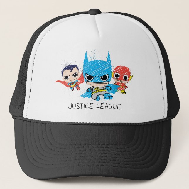 Mini Justice League Sketch Trucker Hat (Front)