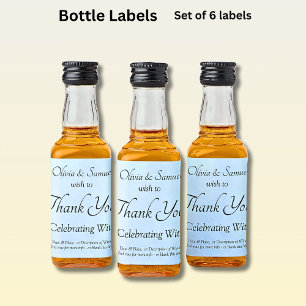 Mini Liquor Bottle Labels - Blue Peony