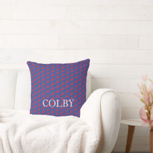 Mini Lobsters Preppy NAME Red White Blue Fun Cushion