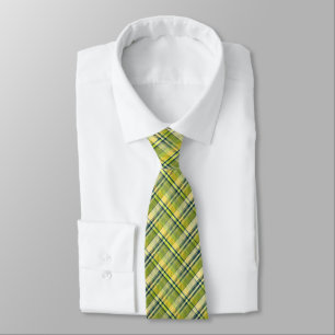Mini Madras Plaid Sage and Yellow Two-Sided Tie