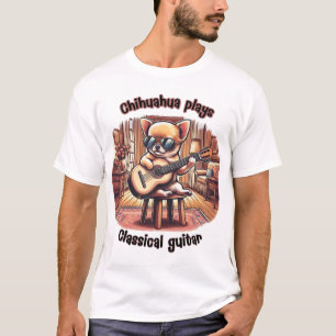 Mini Maestro Chihuahua Guitarist T-Shirt