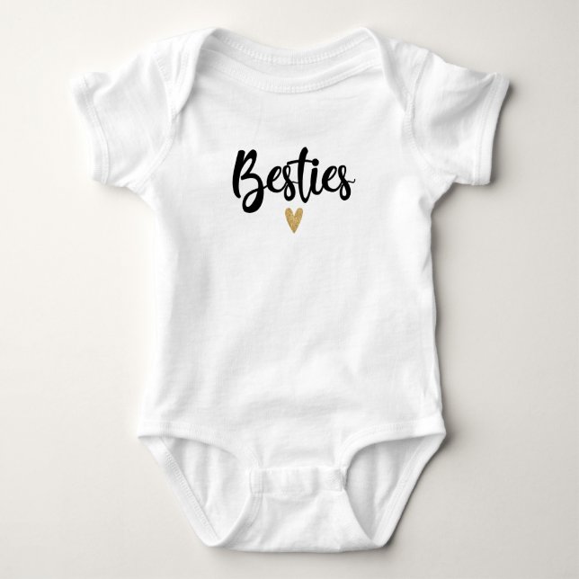 Mini Matching Besties Script T-Shirt Baby Bodysuit (Front)