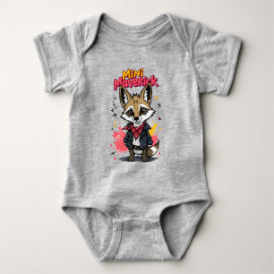 Mini Maverick Cool Rebel Coyote Playground Punk  Baby Bodysuit