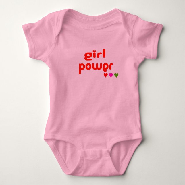 Mini Me Retro Girl Power Baby Bodysuit (Front)