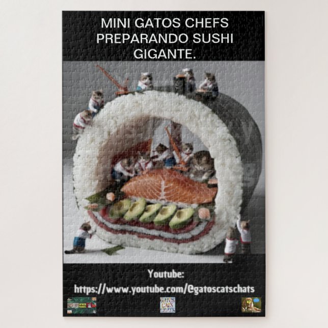 MINI MINI GATOS CHEFS BEGINNING SUSHI. JIGSAW PUZZLE (Vertical)