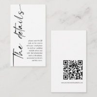 Mini Modern Calligraphy QR Code Wedding Details