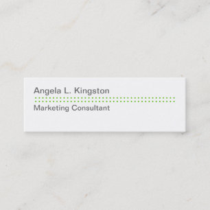 Mini modern micro dot apple green grey custom business card