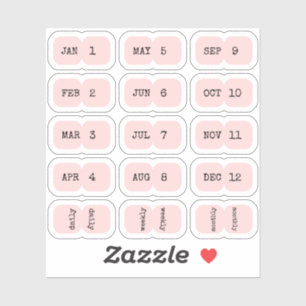 Mini Monthly Index Tabs Page Divider Pink Folded