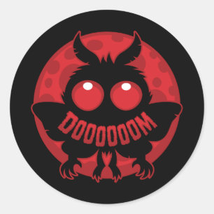 Mini Moonlit Mothman of DOOOOOOM Classic Round Sticker