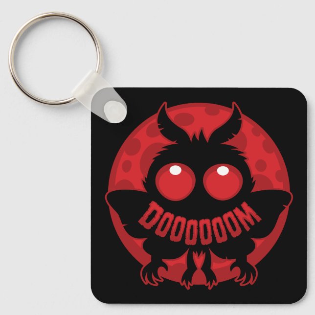 Mini Moonlit Mothman of DOOOOOOM Key Ring (Front)