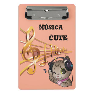 Mini Music Folder cute anime cat Clipboard