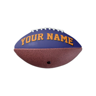Mini NAVY BLUE AND ORANGE Personalised Football