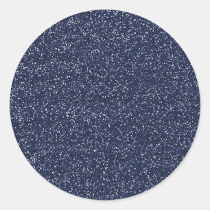 MINI NAVY BLUE GLITTER TEXTURE TEMPLATE BACKGROUND CLASSIC ROUND STICKER
