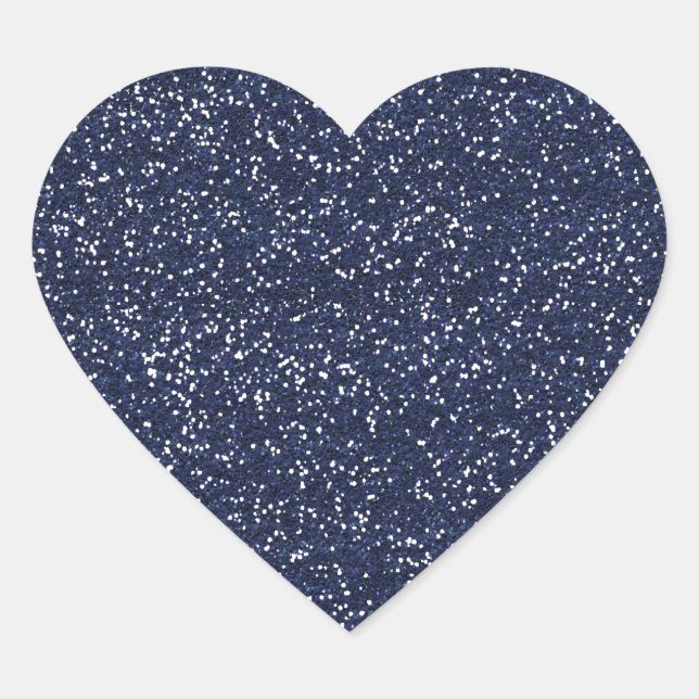MINI NAVY BLUE GLITTER TEXTURE TEMPLATE BACKGROUND HEART STICKER (Front)