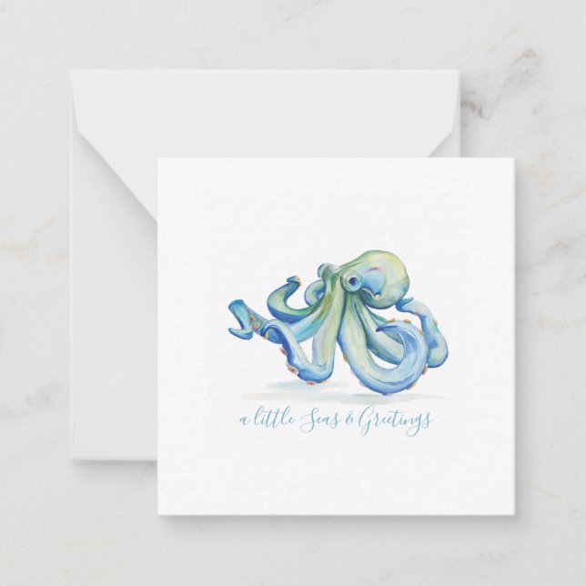 Mini Octopus Christmas Card (Front)