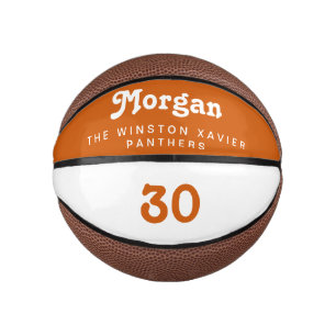 Mini Orange Custom basketball team name Number