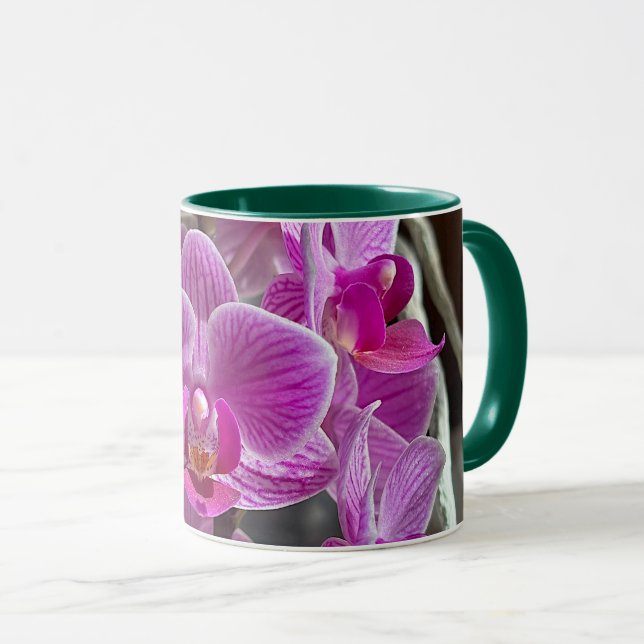 Mini Phalaenopsis Sogo Vivien Purple Orchid Flower Mug (Front Right)