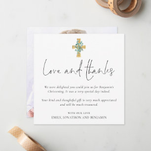 Mini   Photo Cross Baptism Christening Love Thanks Card