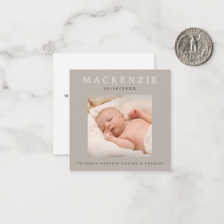 Mini Photo New Baby Photo Personalised 2 sided Card