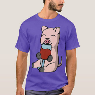 Mini Pig Drinking Wine Pet Premium  T-Shirt