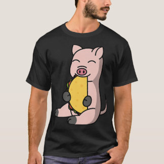 Mini Pig Eating A Taco Pet Premium  T-Shirt