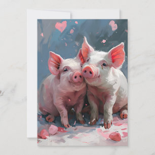 Mini pigs Valentine's day  Holiday Card
