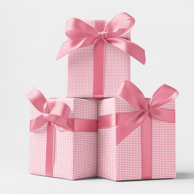 Mini Pink Gingham Check Wrapping Paper (Mini Pink Gingham Check Wrapping Paper)