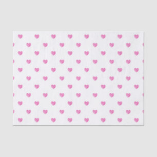 Mini Pink Watercolor Hearts Tissue Paper