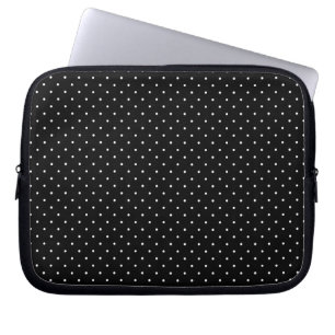 Mini Polka Dots in Black and White Customise it Laptop Sleeve